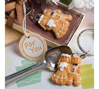 Diletto Gifts Adorable Gingerbread Bride & Groom Key Ring