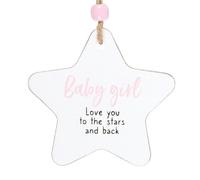 Diletto Gifts Baby Boy / Girl Hanging Star Sentiment Sign - Girl