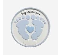 Diletto Gifts Baby's 1st Christmas - Footprints Hanging Christmas Decoration - Blue / Pink - Blue