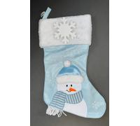Diletto Gifts Baby's 1st Christmas - Snowman Stocking - Blue / Pink / Red - Baby Blue