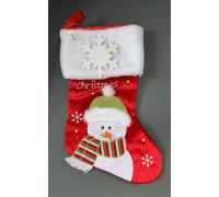 Diletto Gifts Baby's 1st Christmas - Snowman Stocking - Blue / Pink / Red - Red