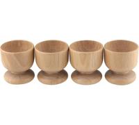 APOLLO T4523 Beech 4 Egg Cup Set, Natural Wood, 24x5.5x5.5