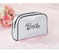 Diletto Gifts Bride's White Travel Makeup/Cosmetics Bag