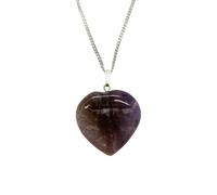 Diletto Gifts Crystal Heart Pendant on Silver Chain - Amethyst