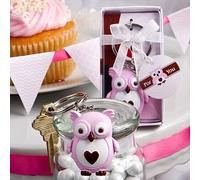 Diletto Gifts Cute Little Owl Design Keychain ~ Pink or Blue - Pink