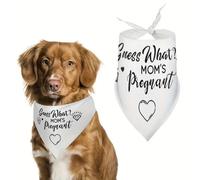 Diletto Gifts Guess What - Mom's Pregnant ~ White Polyester Pet Bandana