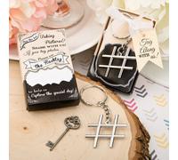 Diletto Gifts 'Hashtag Love' collection chrome finish silver metal key chain Wedding Gifts & Table Accessories