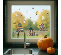 Diletto Gifts Haunted Village Halloween Window Sticker Set