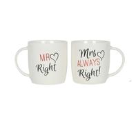 Diletto Gifts Mr & Mrs Right Couples Mug Set
