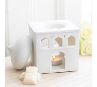 Diletto Gifts Off White Mosque Oil Burner and Incense Cone Holder