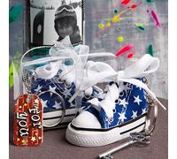 Diletto Gifts Oh So Cute Star Print Baby Sneaker Key Chain - Blue