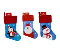 Diletto Gifts Personalised Christmas Stocking - Red & Blue - Santa