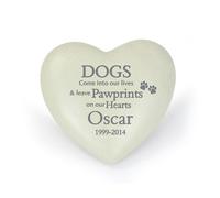 Diletto Gifts Personalised Dog Pawprints Heart Memorial