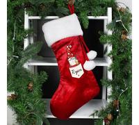 Diletto Gifts Personalised Gonk Family Red Christmas Stocking - Female / Male - Male