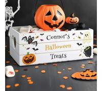 Diletto Gifts Personalised Halloween Small Wooden Treats Crate