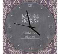 Diletto Gifts Personalised Mr & Mrs Slate Clock