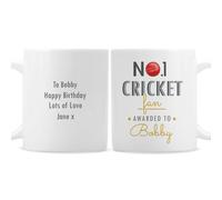Diletto Gifts Personalised No.1 Cricket Fan Mug