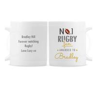 Diletto Gifts Personalised No.1 Rugby Fan Mug