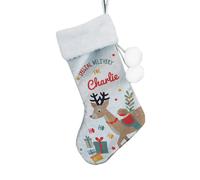 Diletto Gifts Personalised Reindeer Christmas Stocking