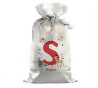 Diletto Gifts Personalised Reindeer Inital Christmas Santa Sack
