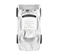 Diletto Gifts Personalised Silver Plated Racing Car Money Box
