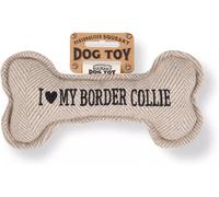 Diletto Gifts Personalised Squeaky Dog Bone Fetch Toy - I ♥ My Dog / Best Dog Ever / Breeds - Bordeer Collie