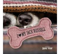 Diletto Gifts Personalised Squeaky Dog Bone Fetch Toy - I ♥ My Dog / Best Dog Ever / Breeds - Jack Russell