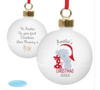 Diletto Gifts Personalised Tiny Tatty Teddy My 1st Christmas Bauble