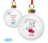 Diletto Gifts Personalised Tiny Tatty Teddy My 1st Christmas Stocking Bauble