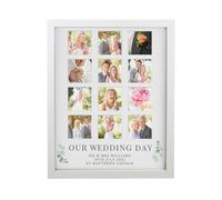 Diletto Gifts Personalised Wedding Multi Photo Frame - White or Black Frame - White