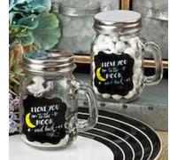Diletto Gifts Sayings collection 'I Love you to the moon and back' glass mason jar