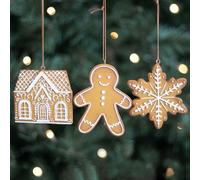 Diletto Gifts Set of 3 Hanging Gingerbread Decorations