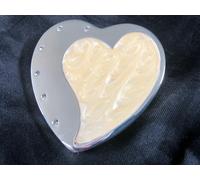 Diletto Gifts Silverplated Heart Shaped Trinket Keepsake Box with Diamante