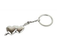 Diletto Gifts Valentine Two Tone Silver Hearts Design Metal Key Chain