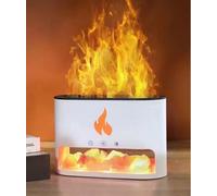 Diletto Gifts White Blaze Aroma Diffuser - Himalayan Salt Chamber - USB-C - Flame Effect (Salt included)
