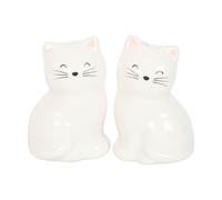 Diletto Gifts White Cat Shaped Salt and Pepper Shakers