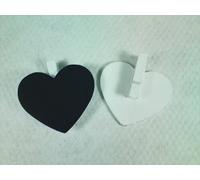 Diletto Gifts White Heart Shaped Blackboard Peg - Pack 6