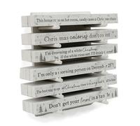 Diletto Gifts White Wooden Christmas Wall Plaques - Choice of Designs - Calories