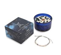 Diletto Gifts Zodiac Crystal Candle with Gemstone Bracelet - Gemini