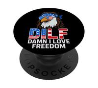 DILF Damn I Love Freedom Bald Eagle PopSockets Adhesive PopGrip