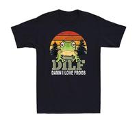 DILF Damn I Love Frogs Funny Retro Cute Frog Humor Saying Vintage Men's T-Shirt Black