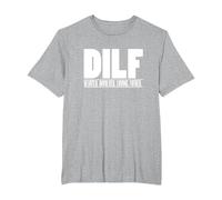 DILF Dedicated Involved Loving Father Funny Quote for Dad T-Shirt, Men's Big and Tall, Heather Grey, 2X Tall