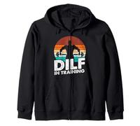 Dilf In Training Workout Weight Training Gym Dad Fathers Day Zip Hoodie