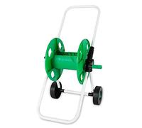 DiLiBee 50m Portable Garden Hose Trolley Water Hose Pipe Reel Trolley Cart Hose Reel Garden Watering Cart Free Standing,Green
