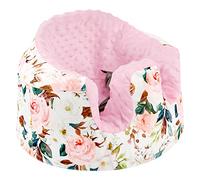 DILIMI Minky Seat Cover Compatible with Bumbo Seat, Removable Ultra Soft Comfortable Warm Seat Slipcover for Baby Girl and Boy, Pink Flower