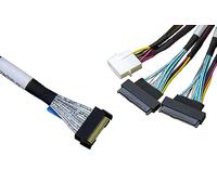 DiliVing x8 to 2* . Adapter, - - 74Pin to 2* - 68Pin Cable with Power,PCIe 4.0 Mini Cooledge IO Cable 80CM