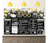 Dill-Dall Happy 60th Birthday Anniversary Class Reunion Back in 1966 Backdrop Large Wall Banner Party Poster Supplies Hanging Photography Background for Men Women