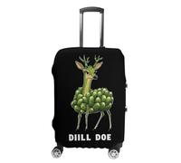 Dill Doe Funny Pickle Deer Trendy Suitcase Covers Unisex Luggage Cover Protector Fit 19 to 32 Inch Travel Lover L
