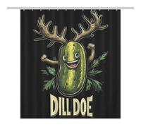 Dill Doe Funny Pickle Waterproof Shower Curtain with 12 Hooks Washable Quick Dry Bathroom Curtains