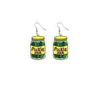 Dill Pickles Cucumber Drop Dangle Earrings Unique Weird Acrylic Dangle Earrings Gag Green Pickle Earringd for Women Jewelry Pickle Funny, Acrylic